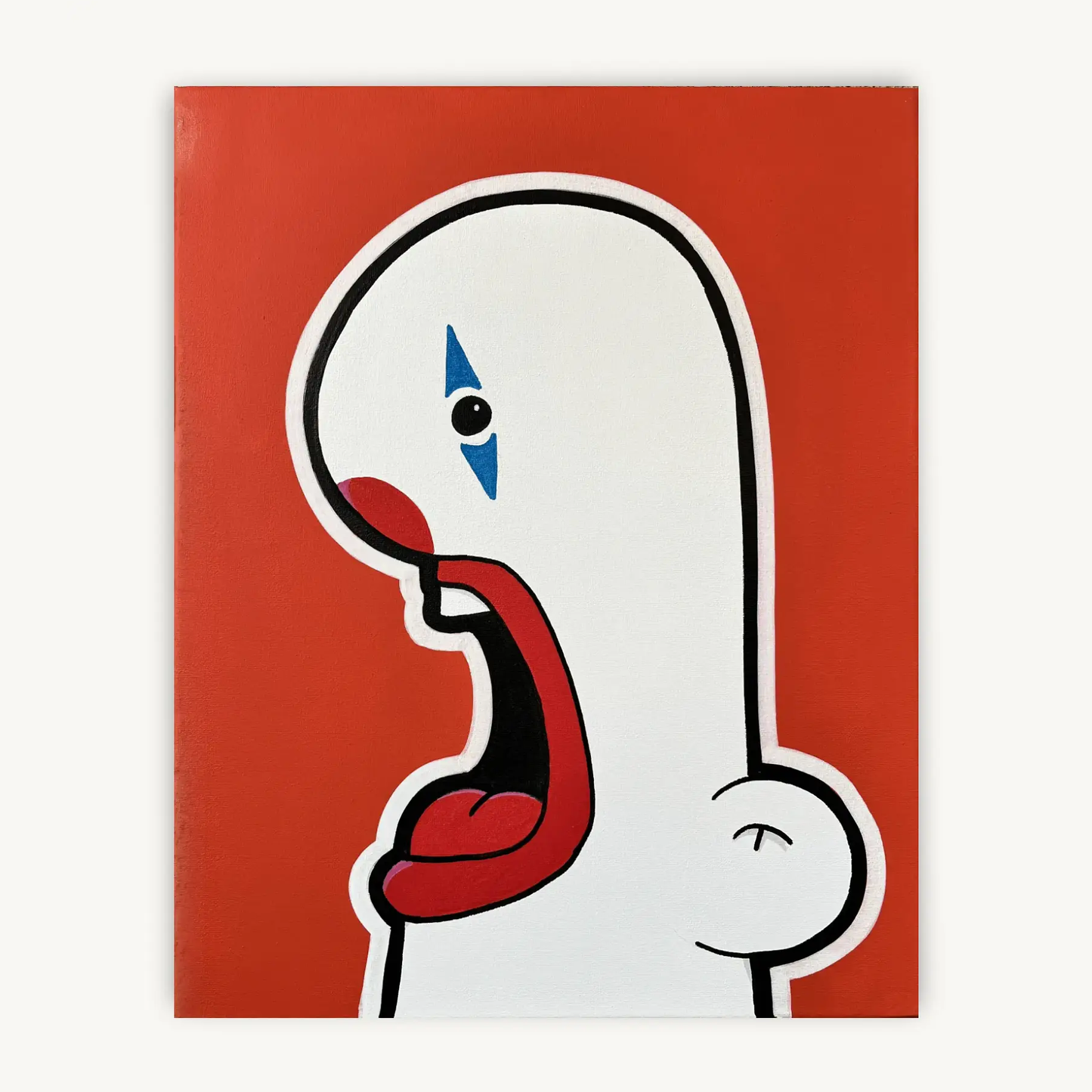 Shouter vs Clown painting