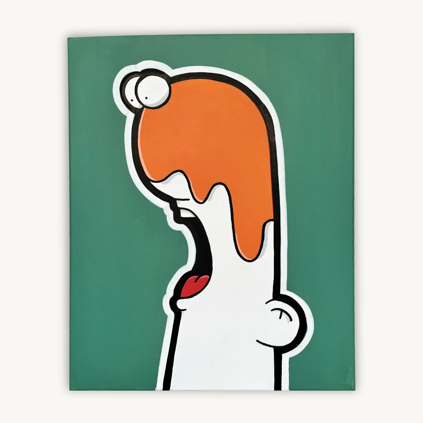 Shouter vs Orange drip painting