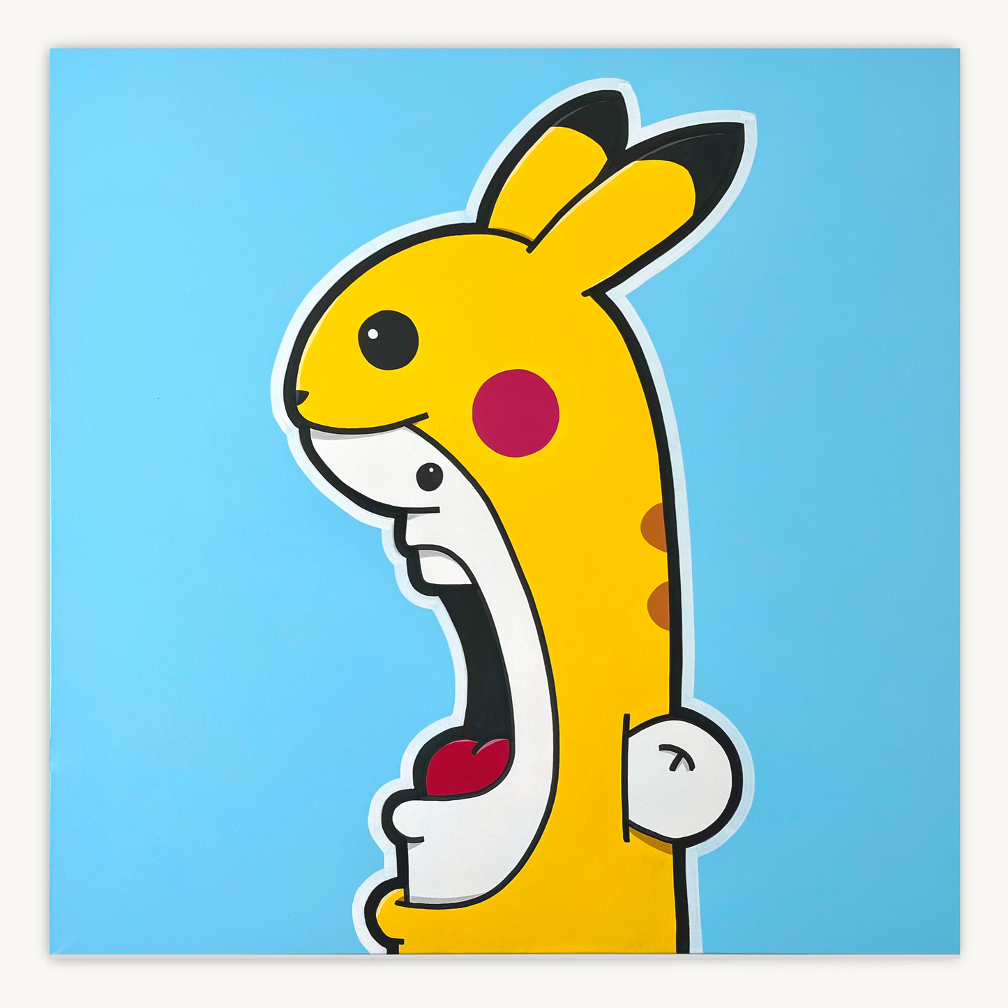 Shouter vs Pikachu painting