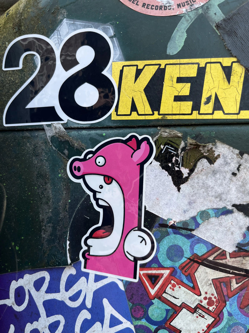 Shouter vs Pig sticker in Amsterdam
