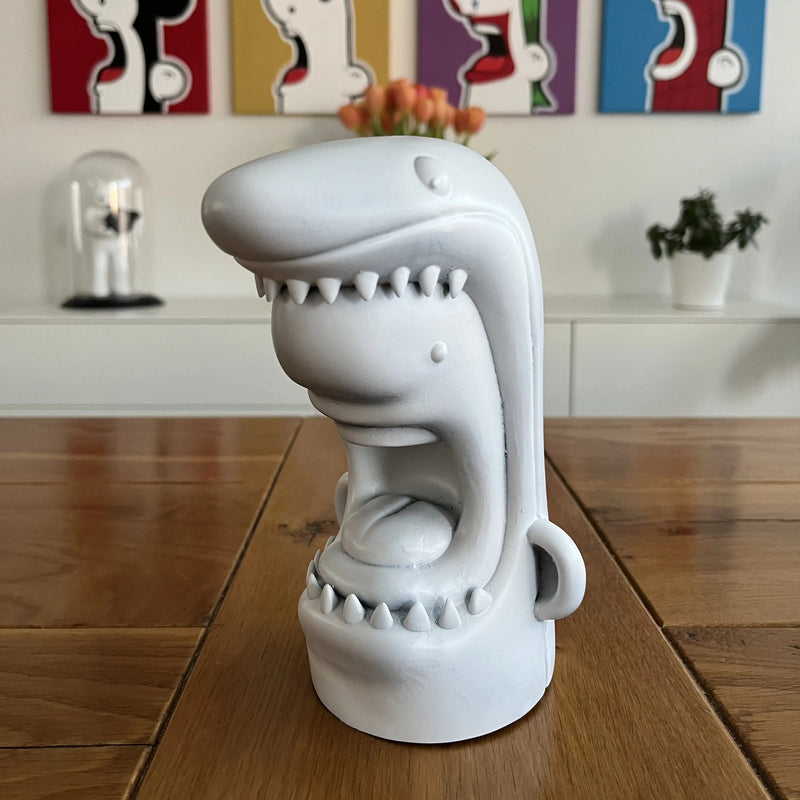 Prototype of the Shouter vs Shark art sculpture by Ran Kunst