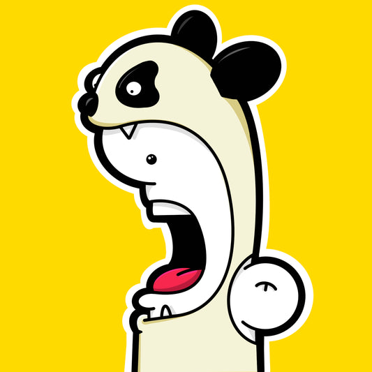 The Shouter in a Panda costume