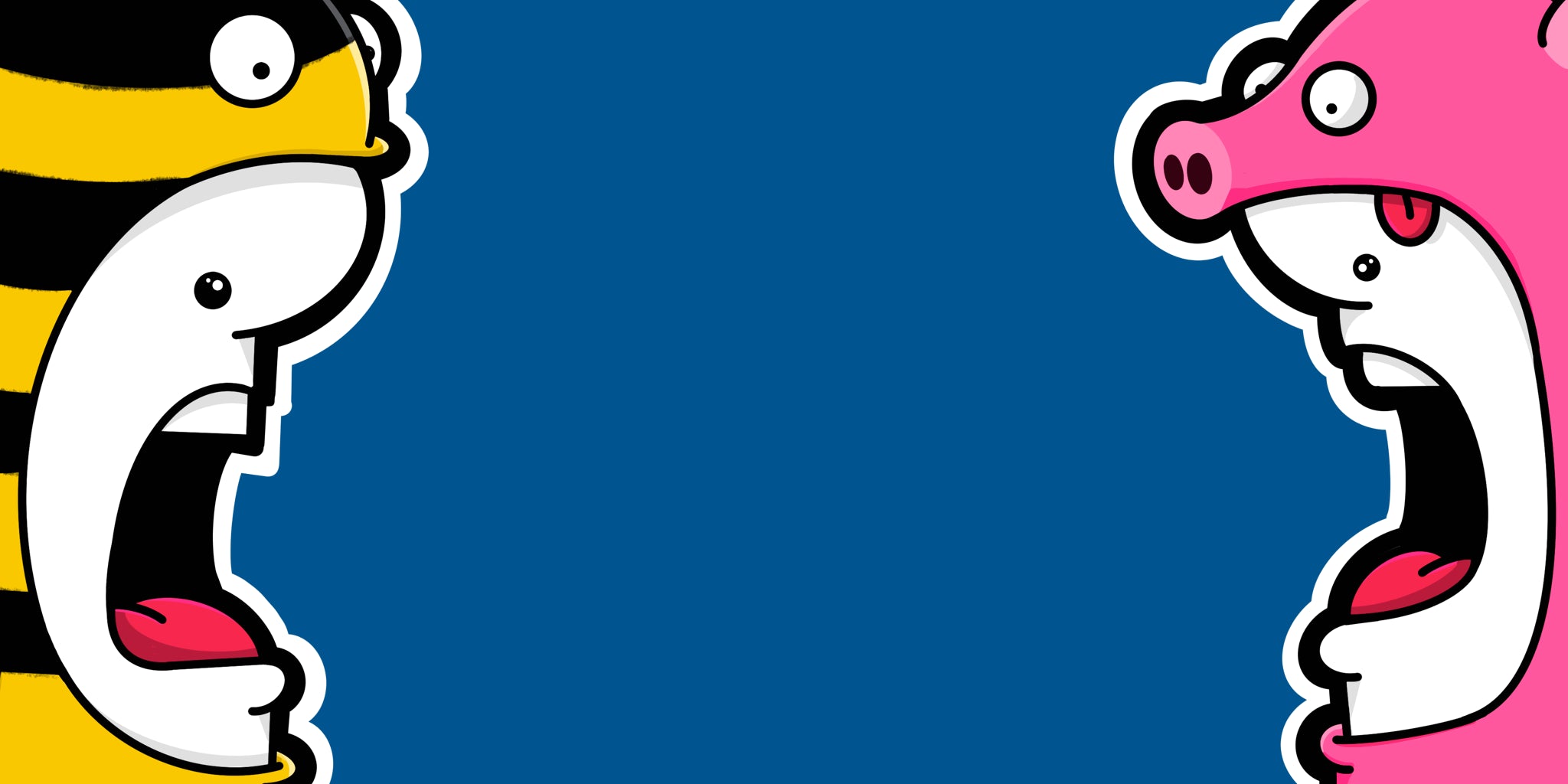 Two shouters facing each other to welcome you to the website