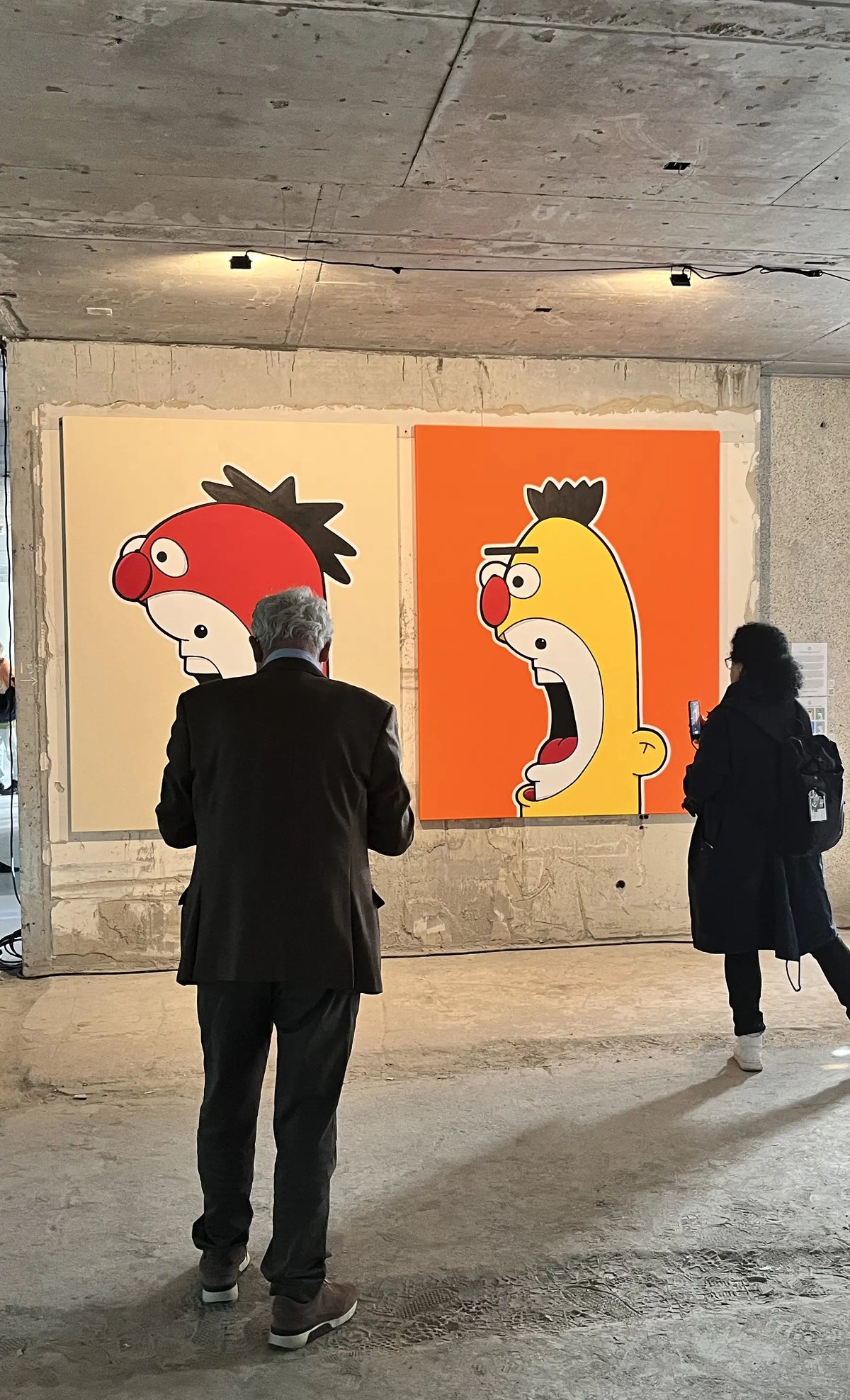 Shouter vs Bert and Ernie paintings at bigart 2023 - by Ran kunst
