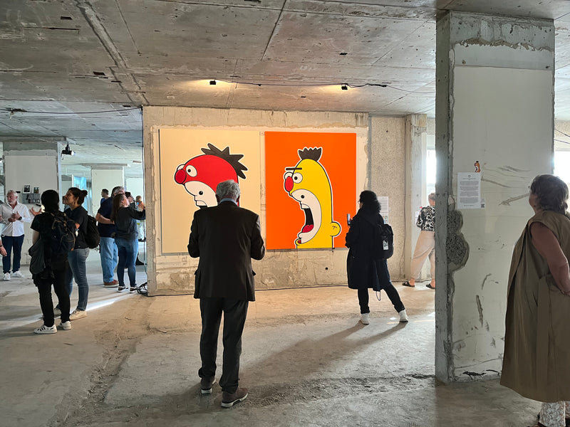 Shouter vs Bert and Ernie paintings at bigart 2023 - by Ran kunst