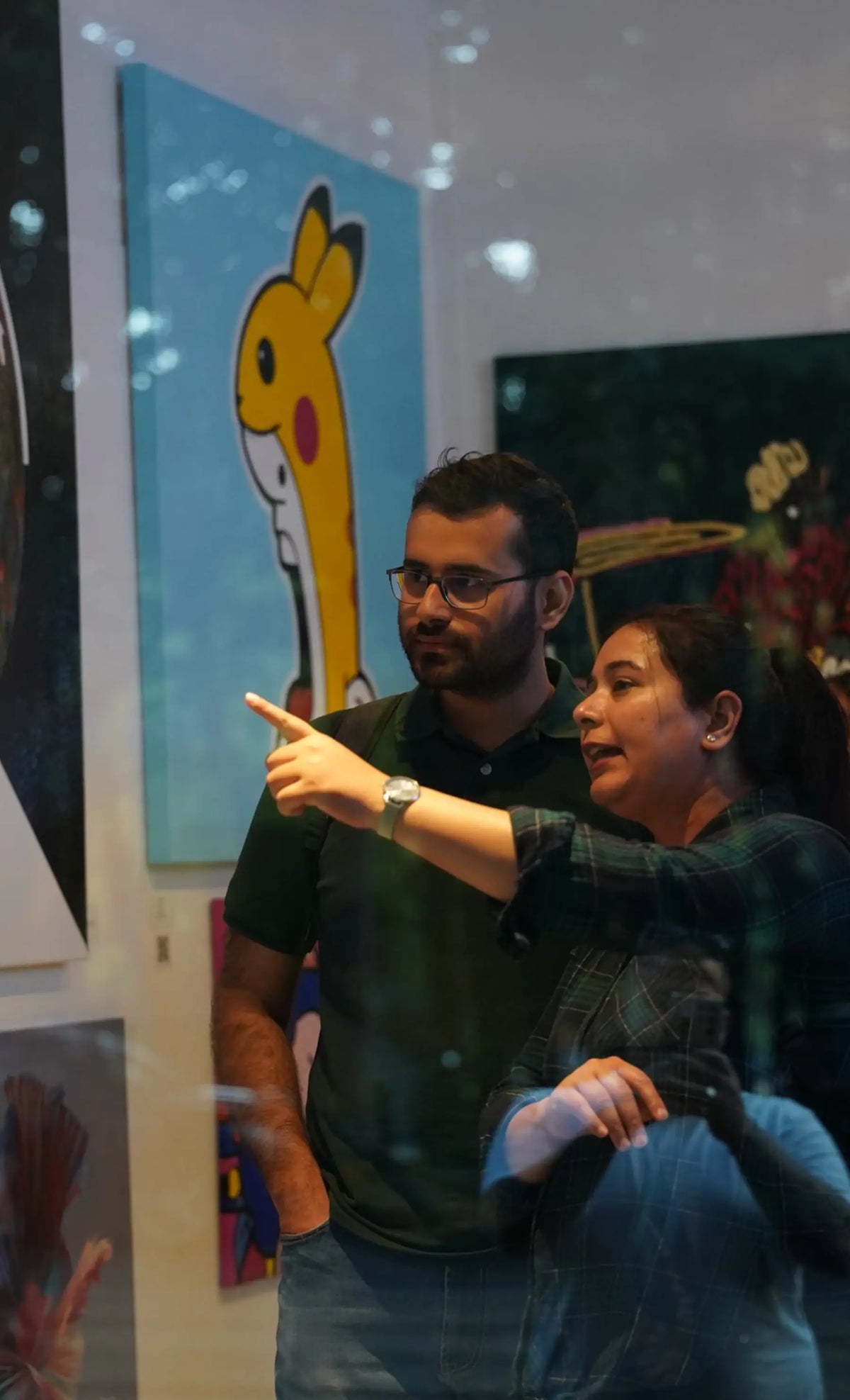 Shouter vs Pikachy painting at the holy-art gallery in amsterdam