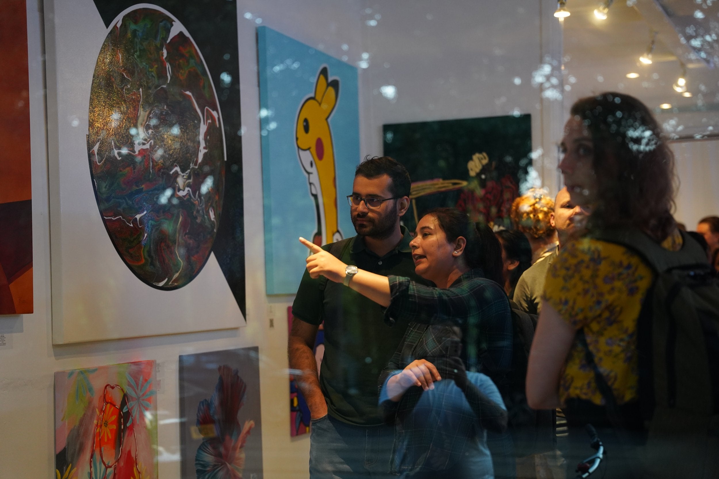 Shouter vs Pikachy painting at the holy-art gallery in amsterdam