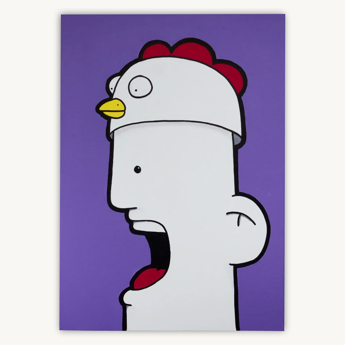 Shouter vs Chicken painting