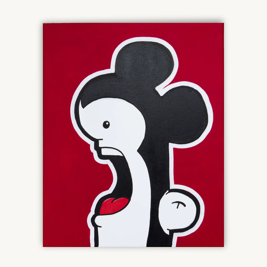 Shouter vs Mickey painting