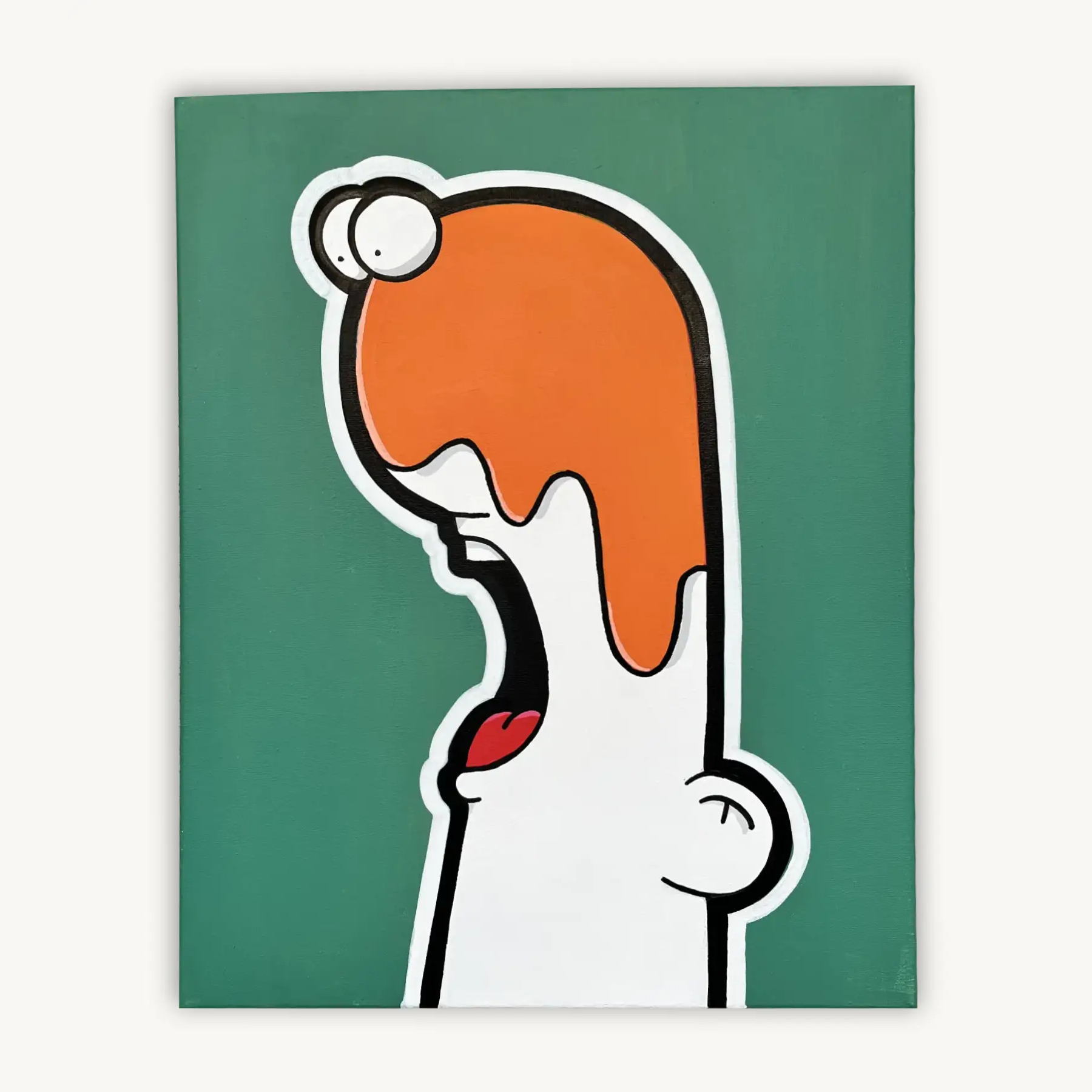 Shouter vs Orange drip painting