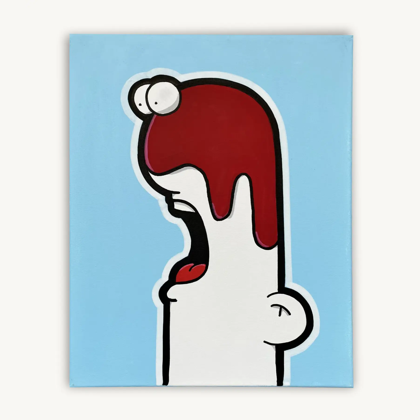 Shouter vs Red drip painting