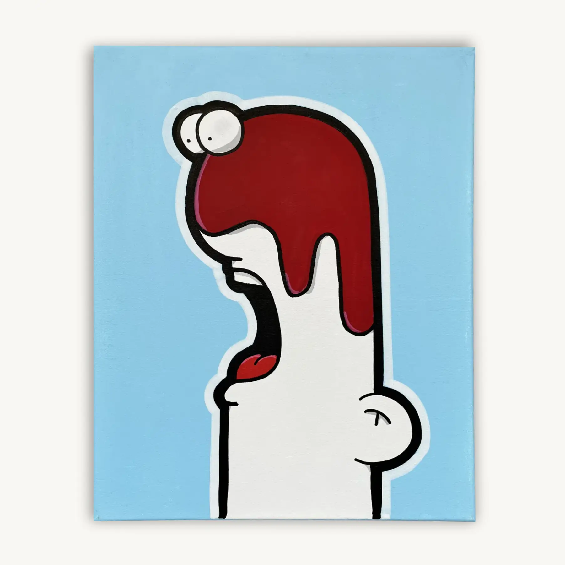 Shouter vs Red drip painting